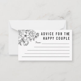 Tarjeta de consejos de matrimonio floral moderna e