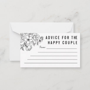 Tarjeta de consejos de matrimonio floral moderna e