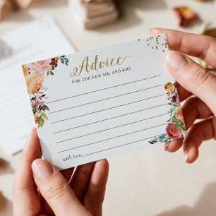 Tarjeta de Consejos de Palabras de Oro Floral de B
