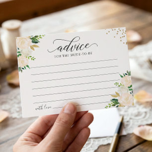 Tarjeta de Consejos de Palabras Florales de Oro Ve