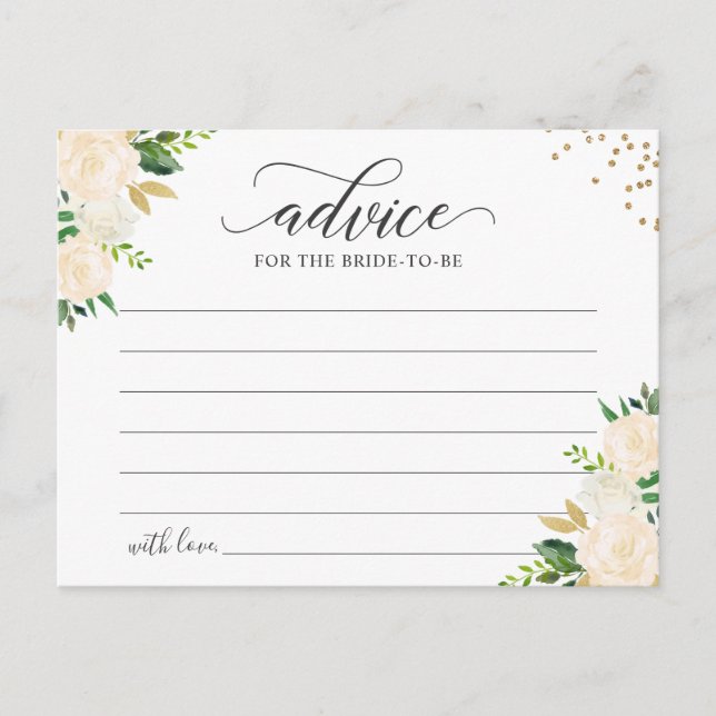 Tarjeta de Consejos de Palabras Florales de Oro Ve (Anverso)