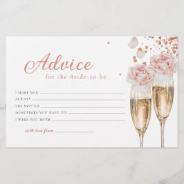 Tarjeta de consejos de Pétalos y Prosecco para Des
