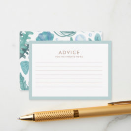 Tarjeta De Consejos Debajo del mar acuarela Baby Shower náutico