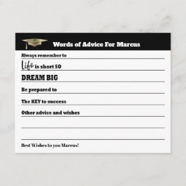 Tarjeta De Consejos Deseos de Consejos Modernos Fiesta de Graduación e