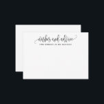 Tarjeta De Consejos Deseos de jubilación de caligrafía minimalista y<br><div class="desc">Utilice esta tarjeta de deseos moderna en su fiesta para que los huéspedes dejen una nota personal para el invitado de honor. Agregue su información en el formulario de plantilla. El menú de edición avanzada le permite cambiar los colores y las fuentes.</div>