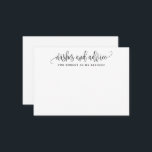 Tarjeta De Consejos Deseos de jubilación de caligrafía minimalista y<br><div class="desc">Utilice esta tarjeta de deseos moderna en su fiesta para que los huéspedes dejen una nota personal para el invitado de honor. Agregue su información en el formulario de plantilla. El menú de edición avanzada le permite cambiar los colores y las fuentes.</div>