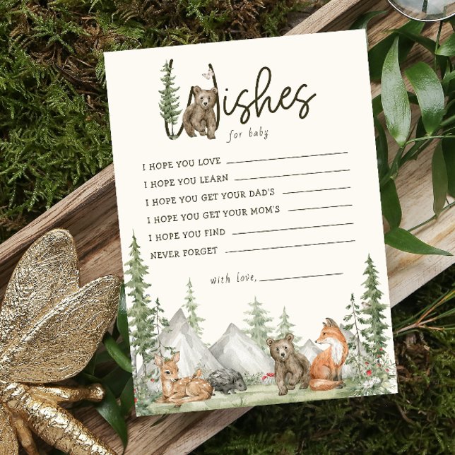 Tarjeta De Consejos Deseos De La Ducha Neutral De Género De La Lana In (Wishes For Baby Shower )