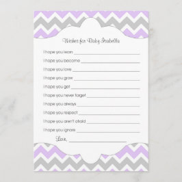 Tarjeta De Consejos Deseos de Lavender para el bebé / idea de una gran