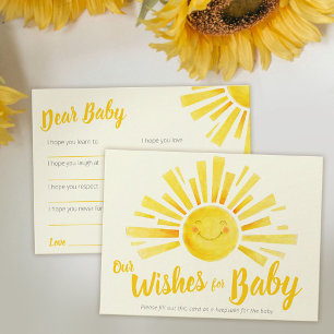 Tarjeta De Consejos Deseos de una ducha de bebé con tinta blanca