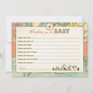 Tarjeta De Consejos Deseos para la ducha de bebé Juego Aventura Viaje