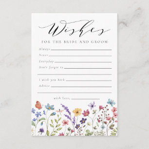 Tarjeta De Consejos Deseos para la Novia Amor de Flor Silvestre Desped