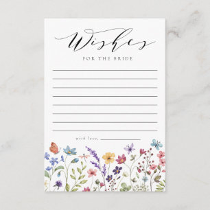 Tarjeta De Consejos Deseos para la Novia Amor de Flor Silvestre Desped