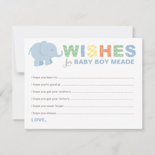 Tarjeta De Consejos Deseos para los animales de la jungla de color azu