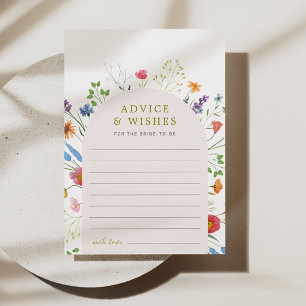 Tarjeta De Consejos Deseos y Consejos para Despedida de Soltera con Fl