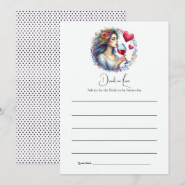 Tarjeta De Consejos Despedida de Soltera Borracha de Amor