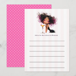 Tarjeta De Consejos Despedida de soltera cóctel rosa caliente
