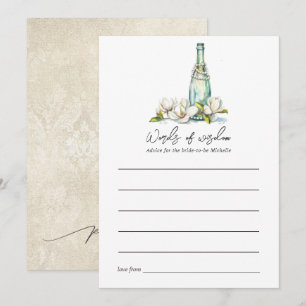Tarjeta De Consejos Despedida de soltera con perlas y Prosecco