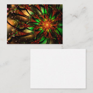 Tarjeta De Consejos Diseño de flor fractal abstracta.