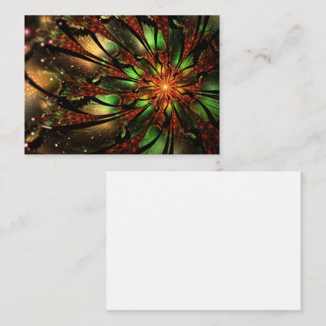 Tarjeta De Consejos Diseño de flor fractal abstracta. (Anverso / Reverso)