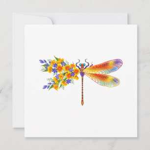 Tarjeta De Consejos Dragón de flores amarillas