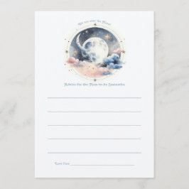Tarjeta De Consejos Ducha de bebé celestial sobre la luna