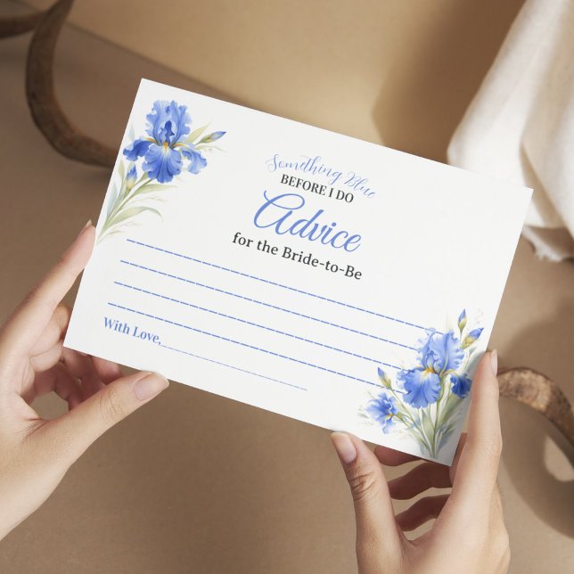 Tarjeta De Consejos Ducha de novia algo azul (Something Blue Bridal Shower Advice Card
)