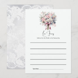 Tarjeta De Consejos Ducha de Novia Amor y Encaje