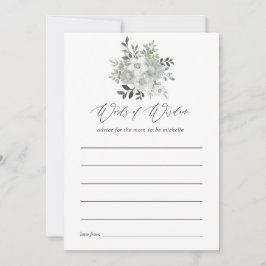 Tarjeta De Consejos Ducha de Novia con Acuarela de Salvia Plateada