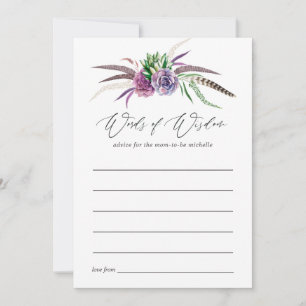Tarjeta De Consejos Ducha de Novia de Suculentas Místicas