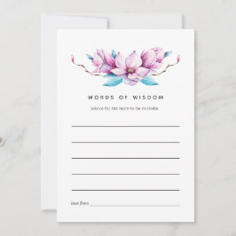 Tarjeta De Consejos Ducha de novia floral rosa Magnolia