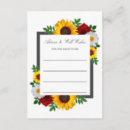 Tarjeta De Consejos Ducha de novia floral tradicional