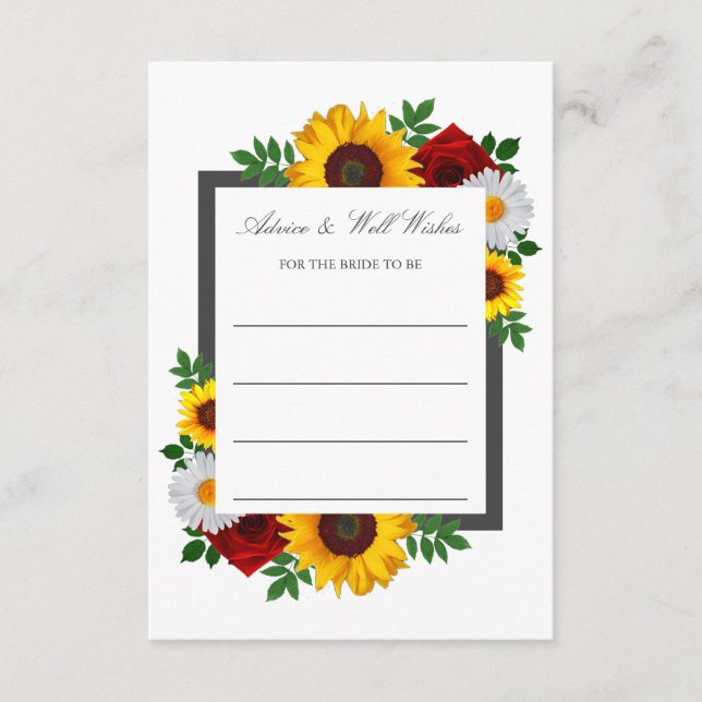 Tarjeta De Consejos Ducha de novia floral tradicional (Anverso)