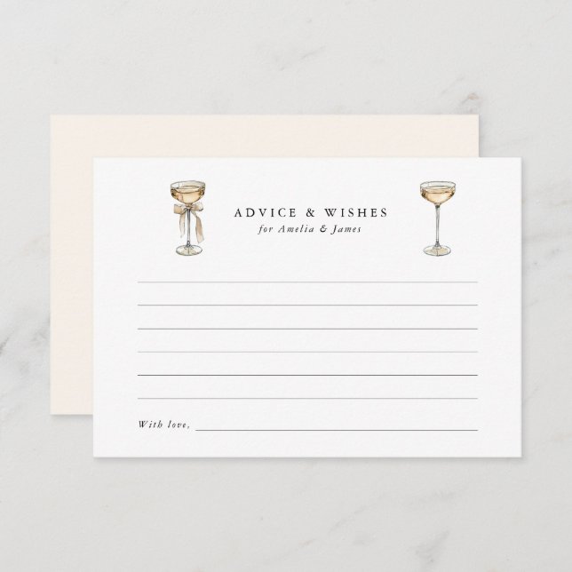 Tarjeta De Consejos Ducha nupcial Brunch & Bubbly Champagne (Anverso / Reverso)