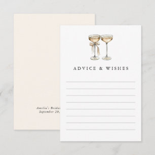 Tarjeta De Consejos Ducha nupcial Brunch & Bubbly Champagne