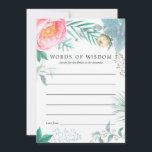 Tarjeta De Consejos Ducha tropical floral de verano de novias<br><div class="desc">Consejos de duchas de novias de verano exótico,  de menta,  rosa y amarillo,  para tarjetas de novias con peonías,  eucalipto,  caderas,  hojas suculentas,  lisianthus y menthol.</div>