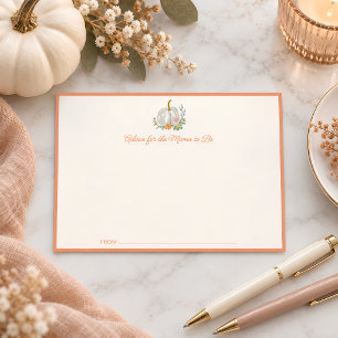 Tarjeta De Consejos Dulce de Calabaza Naranja Floral Fiesta de Bebé Ot