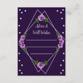 Tarjeta De Consejos Dulce geométrico morado Rosa plateado 16