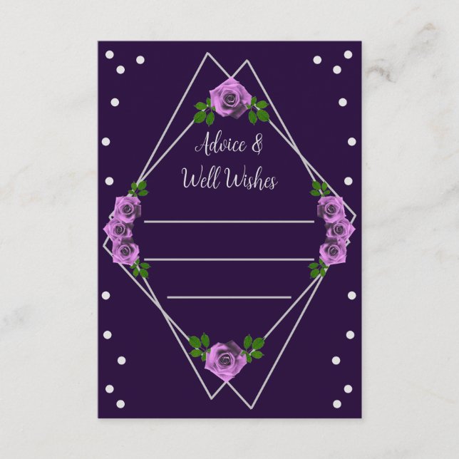 Tarjeta De Consejos Dulce geométrico morado Rosa plateado 16 (Anverso)