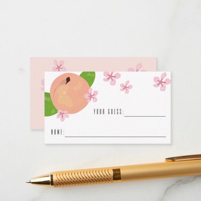 Tarjeta De Consejos Dulce melocotón adivina cuántas cartas de juego (Anverso/Reverso In Situ)