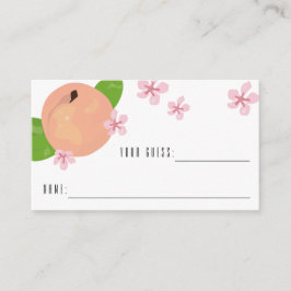 Tarjeta De Consejos Dulce melocotón adivina cuántas cartas de juego