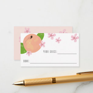 Tarjeta De Consejos Dulce melocotón adivina cuántas cartas de juego