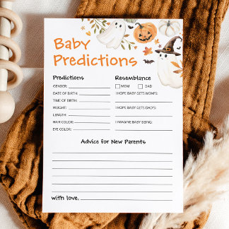 Tarjeta De Consejos Dulces predicciones de Halloween para el baby show