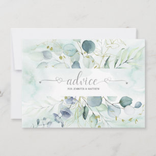 Tarjeta De Consejos Duste Blue Sage Green Eucalyptus Botanicals