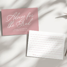 Tarjeta De Consejos Duste Rosa de Graduación Moderna de Guiones