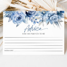 Dusty Blue Floral Flower Baby Shower