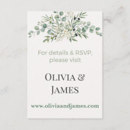 Tarjeta De Consejos Elegant Botanical Wedding Website Insert Card
