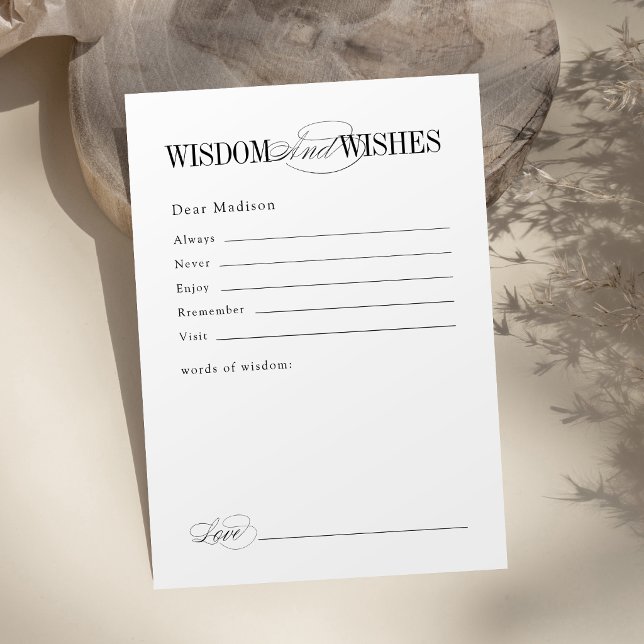 Tarjeta De Consejos Elegant Timeless Typography Graduate Advice (Elegant Timeless Typography Graduate Advice Card)