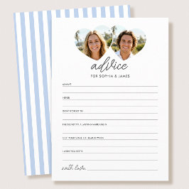 Tarjeta De Consejos Elegant Wedding Advice & Wishes Cards Photo Blue