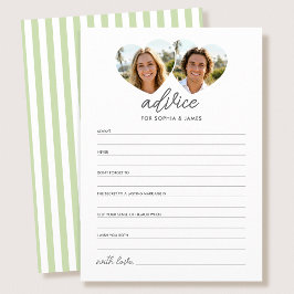 Tarjeta De Consejos Elegant Wedding Advice & Wishes Cards Photo Green