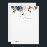 Tarjeta De Consejos Elegante Boda de caligrafía floral invernal simple<br><div class="desc">Esta elegante y sencilla tarjeta de boda de caligrafía floral de invierno es perfecta para un boda moderno. El diseño se compone de bonitos azules oscuros pintados a mano, azules, marinos, rosados, ondulados, flores doradas y follaje verde, repartidos en elegantes ramos. Estas tarjetas son perfectas para un boda, una ducha...</div>